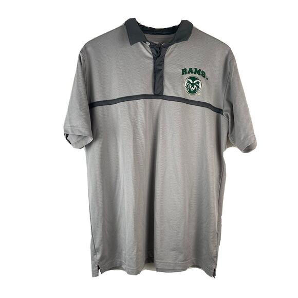 ST LOUIS RAMS Polo Shirt L Russel Athletic Size Large Embroidered Logo EUC - Picture 1 of 5